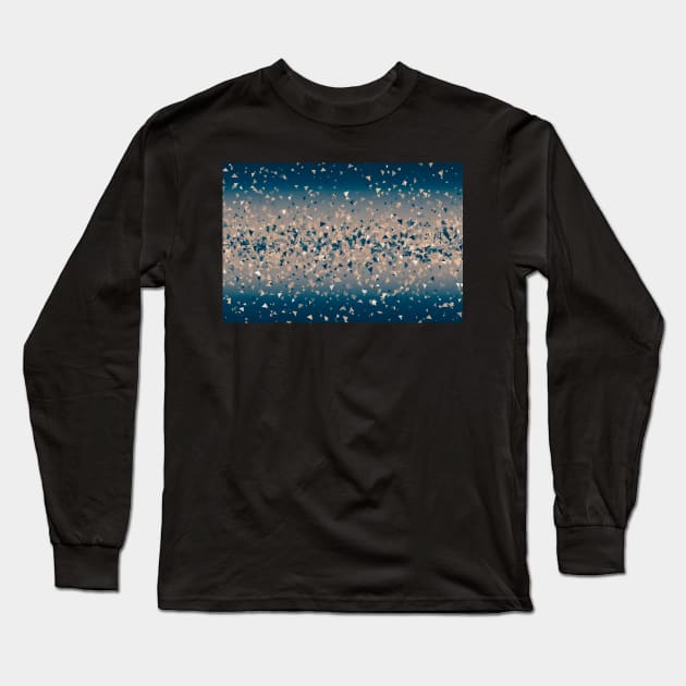 Star explosion, outer space illustration, ink blue and coral pink Long Sleeve T-Shirt by KINKDesign